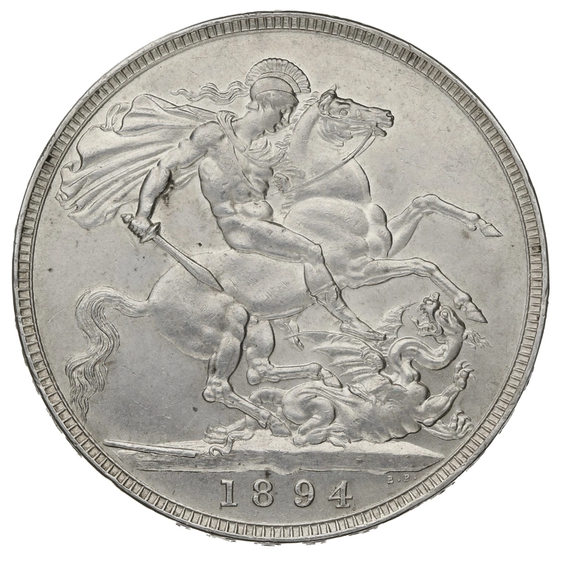 1894 Silver Crown Coin Queen Victoria LVII