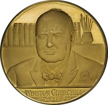1965 Winston Churchill Gold Medal Spink 1.5" Boxed