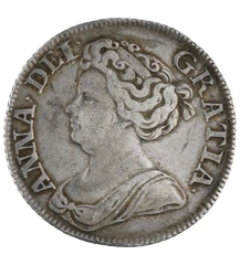 1711 Silver Shilling Coin Queen Anne Very Fine
