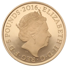 2016 Proof £5 Gold Crown Coin Queen Elizabeth II 90th Birthday