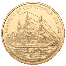 1988 Pitcairn Islands $250 150th Anniversary of the Constitution Gold Proof Coin Boxed