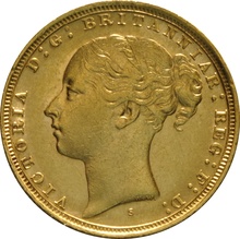 1884 Gold Sovereign Coin Queen Victoria Young Head Sydney