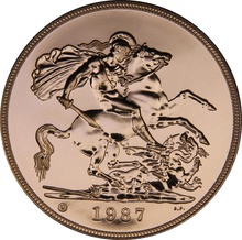 1987 Gold £5 Coin Brilliant Uncirculated Boxed