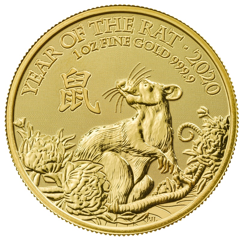 2020 Year of the Rat Gold Coin 1oz Royal Mint Lunar Series