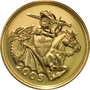 2005 Gold Sovereign Coin Elizabeth II Fourth Head