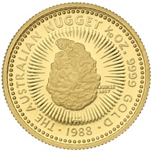1988 Proof 1/10oz Australian Kangaroo Gold Nugget Coin