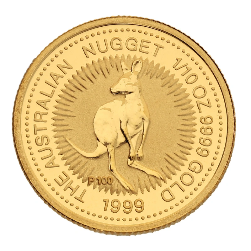 1999 1/10oz Australian Kangaroo Gold Nugget Coin