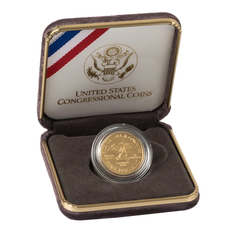 1989 Proof Bicentennial of the Congress - American Gold Commemorative $5 Boxed