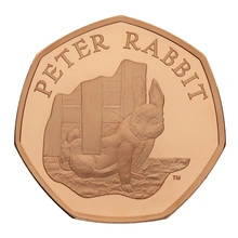 2019 Peter Rabbit Fifty Pence 50p Proof Gold Coin Boxed