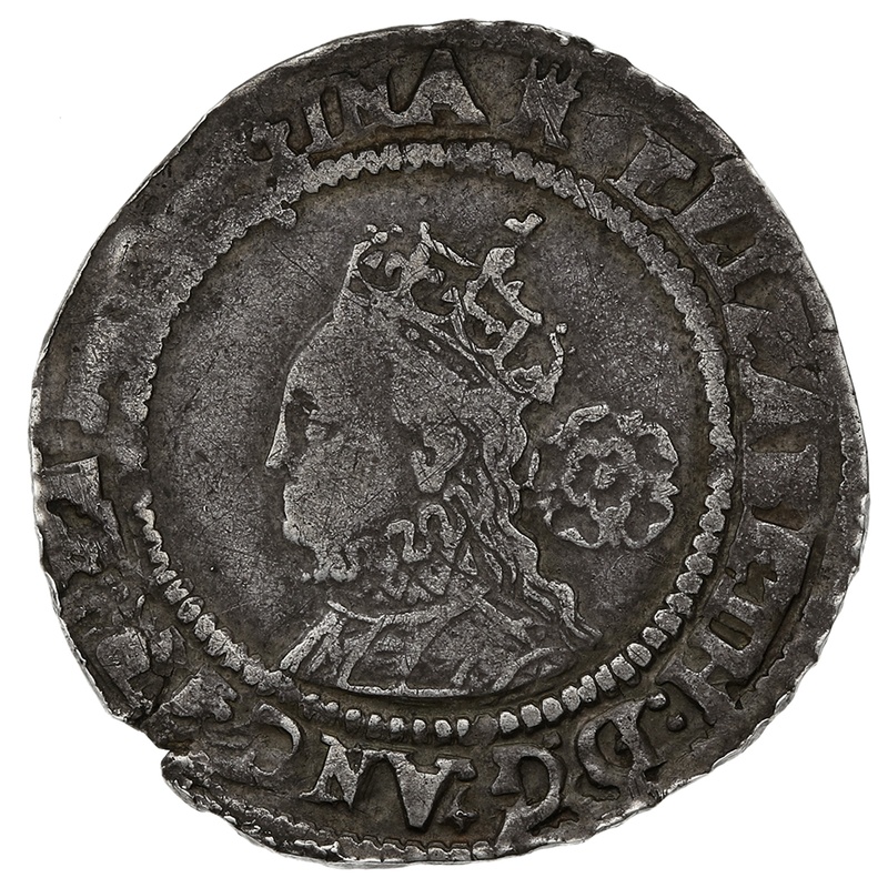 1570 Silver Sixpence Coin Elizabeth I Castle