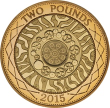 2015 Proof £2 Coin Gold Double Sovereign Technologies Fourth Portrait
