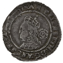1570 Silver Sixpence Coin Elizabeth I Castle