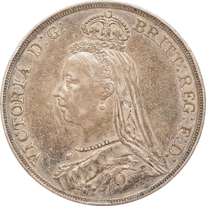 1891 Silver Crown Coin Queen Victoria Jubilee Head Good Fine