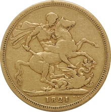 1821 Gold Sovereign Coin George IV Laureate Head