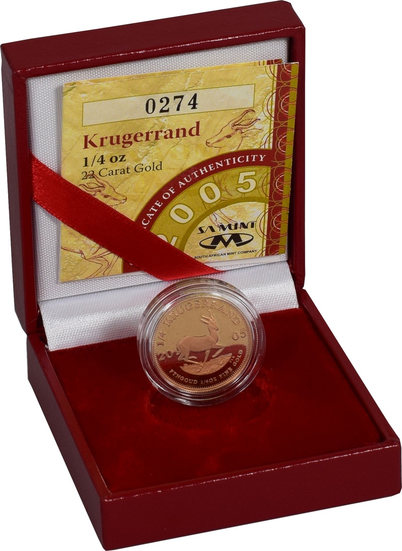 2005 1/4oz Gold Proof Krugerrand - Boxed