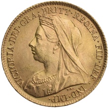 Gold Half Sovereign Victoria Old Head