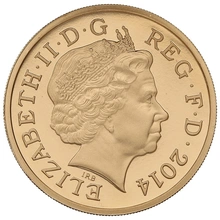 2014 Proof Gold £1 Pound Coin Scotland Floral