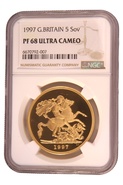 1997 - Gold £5 Proof Coin (Quintuple Sovereign) NGC PF68