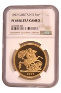 1997 Proof Gold £5 Coin Quintuple Sovereign NGC PF68