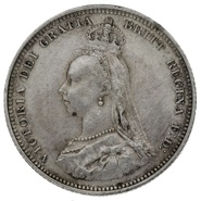 1887 Silver Shilling Coin Victoria