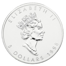 1998 Canadian Silver Maple Leaf Coin 1oz