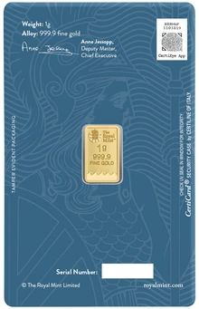 NEW 1g Gold Britannia Minted Bar