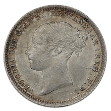 1871 Silver Sixpence Coin Queen Victoria Milled Die 31