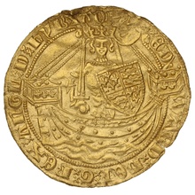 1361-1369 Gold Half Noble Coin Edward III London Mint