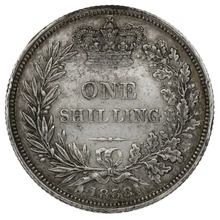 1838 Silver Shilling Coin Victoria A1