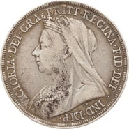 1895 Silver Crown Coin Queen Victoria Old Head