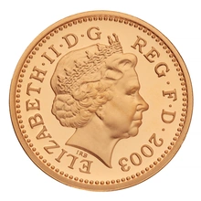 2003 Proof Gold £1 Pound Coin Egyptian Arch Bridge Pattern