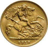 1913 Gold Half Sovereign George V