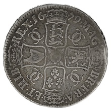 1679 Charles II Silver Crown TRICESMO PRIMO