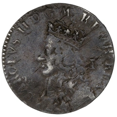 1660 Charles II Silver Penny Hammered Undated