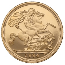 1994 Proof Gold Half Sovereign Boxed