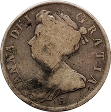 1707 Silver Half Crown Coin Queen Anne