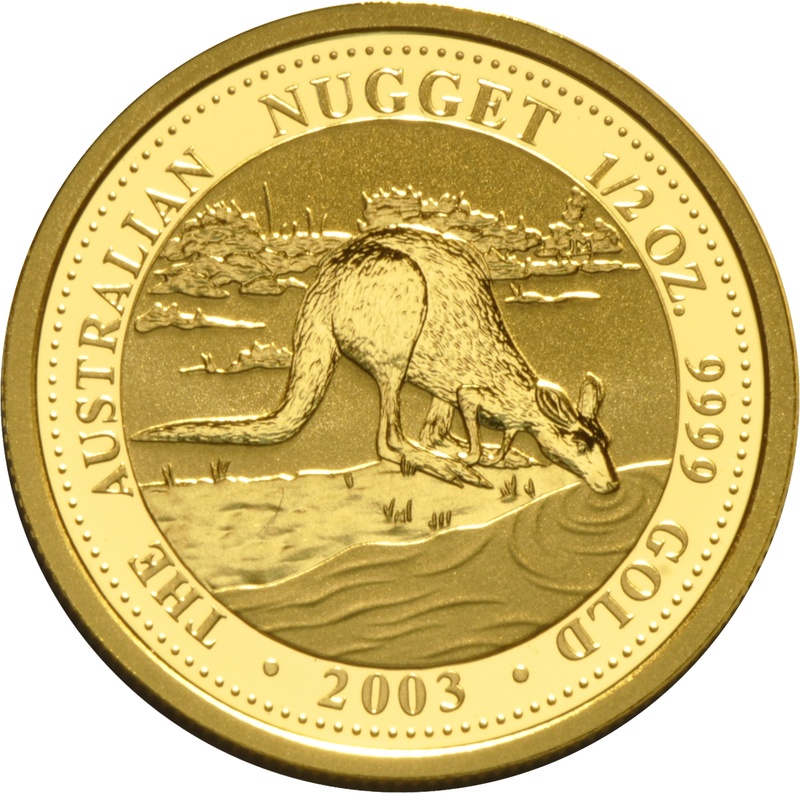2003 1/2oz Australian Kangaroo Gold Nugget Coin
