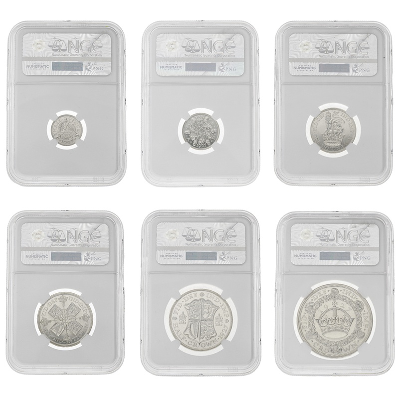 1927 George V Silver Proof Six Coin Set Slabbed