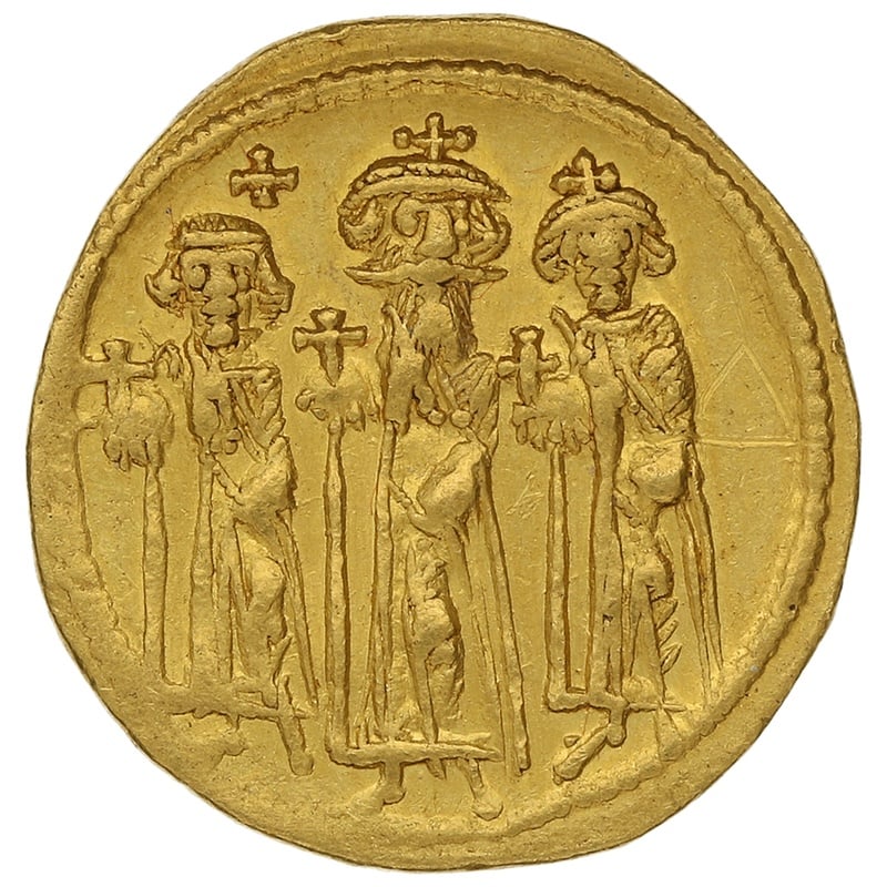 610-641 Gold Solidus Coin Heraclius Constantinople