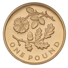 2013 Proof Gold £1 Pound Coin England Floral Boxed