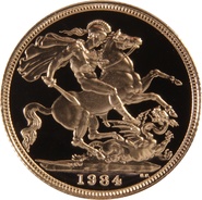 1984 Proof Gold Sovereign Coin Elizabeth II Decimal Head