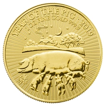 2019 Year of the Pig Gold Coin 1oz Royal Mint Lunar Series