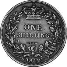 1842 Silver Shilling Coin Queen Victoria Silver Milled Silver Shilling