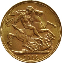 1916 Gold Sovereign Coin George V Perth