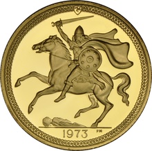 1973 Gold Sovereign Coin Elizabeth II Decimal Portrait Isle of Man Proof