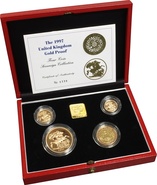 1997 Gold Proof Sovereign Four Coin Set Boxed