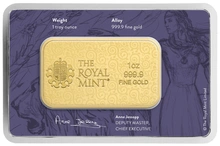 1oz Gold Bar Una and the Lion Minted