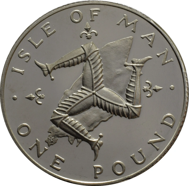 Isle Of Man One Pound Proof Platinum Coin Triskellion on Island