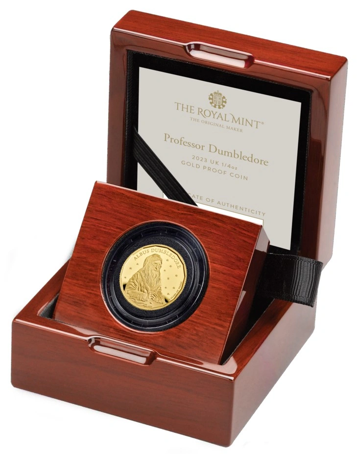 2023 Proof 1/4oz 25th Anniversary of Harry Potter Gold Coin Dumbledore Boxed