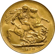 1918 Gold Sovereign Coin George V Perth